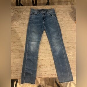 Mother Mid-rise dazzler ankle fray